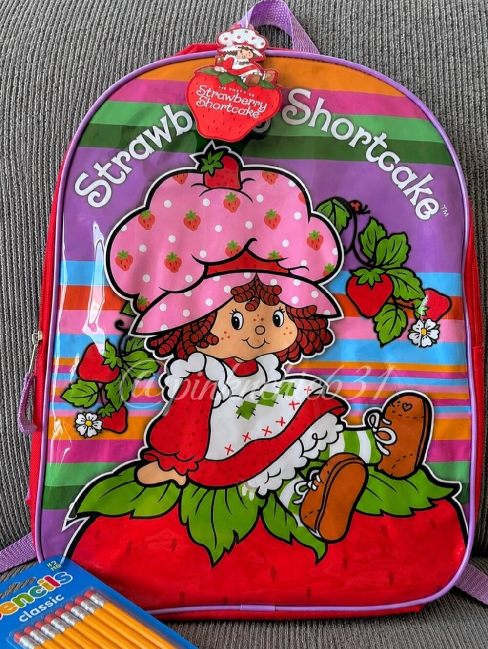 Strawberry Shortcake Retro Rainbow Backpack Back To School - Picture 4 of 4